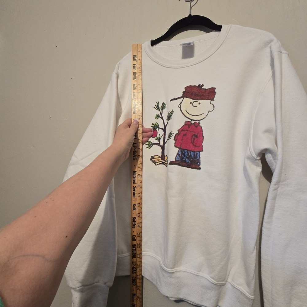 Vtg 90s 80s Charlie Brown Sweatshirt SM Jerzees Holiday Christmas Tree - Picture 7 of 9